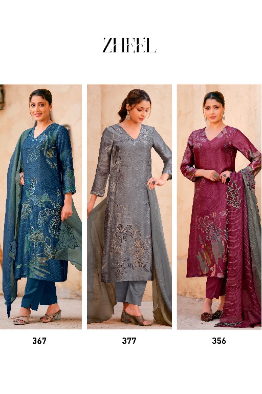 Sahiba Zheel Wholesale Pure Russian Silk With Hand Work Salwar Suits