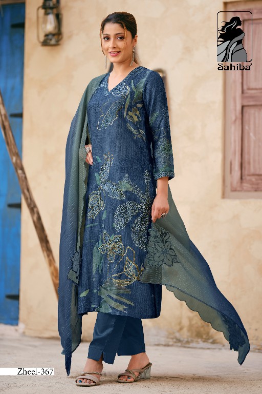Sahiba Zheel Wholesale Pure Russian Silk With Hand Work Salwar Suits