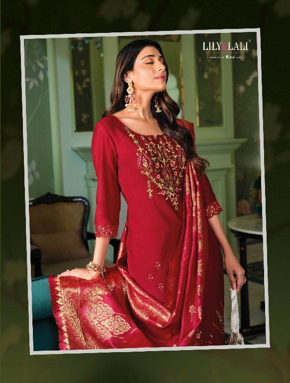 Lily And Lali Hasmeena Vol-5 Wholesale Hand Work On Viscose Kurti With Pant And Dupatta
