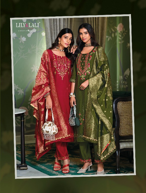 Lily And Lali Hasmeena Vol-5 Wholesale Hand Work On Viscose Kurti With Pant And Dupatta