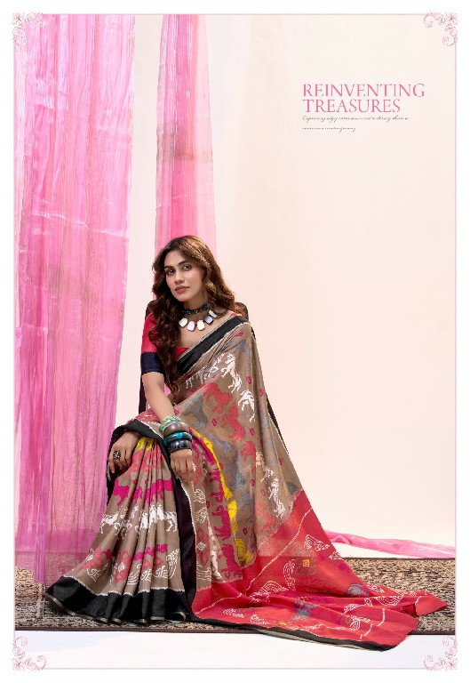 SR Sarees Parnita Vol-2 Wholesale Soft Tusser Ikkat Print Sarees