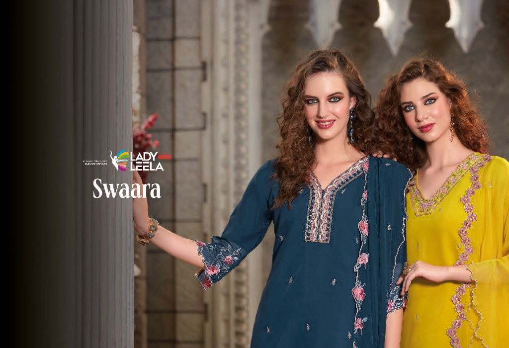 Lady Leela Swaara Wholesale Embroidery And Hand Work Readymade 3 Piece Suits