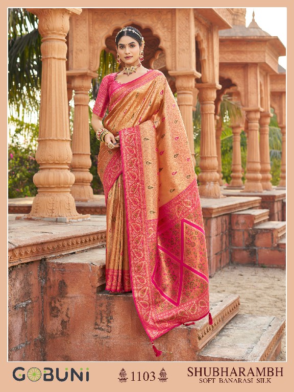 gobuni launch shubharambh 1101-1106 banarasi silk best sarees online