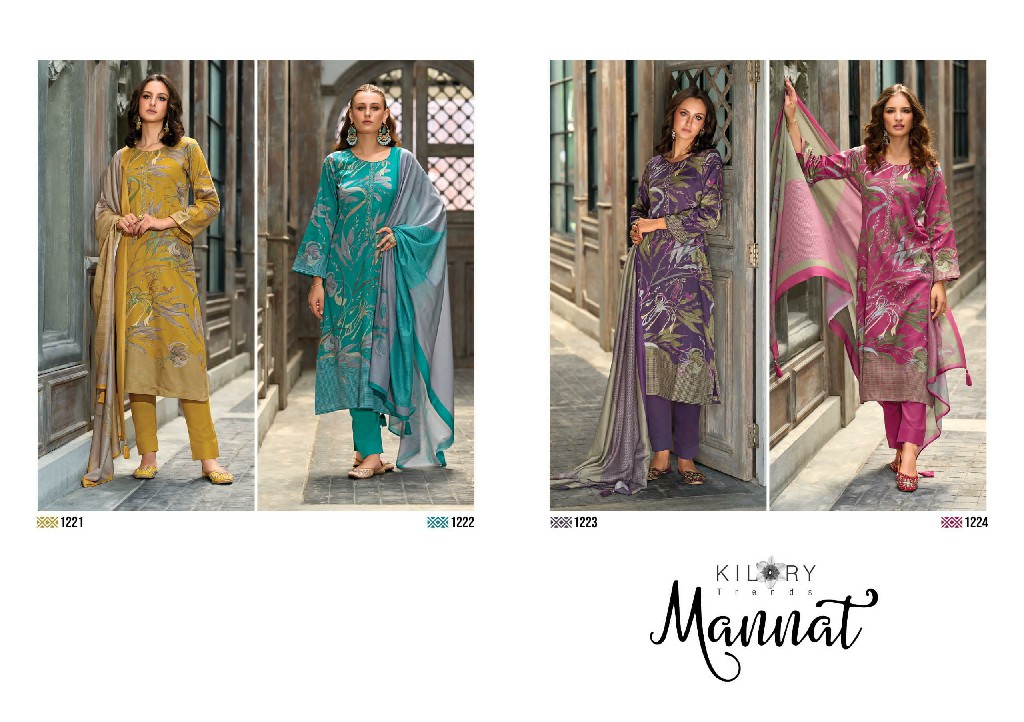 Kilory Mannat Wholesale Pure Jamm Cotton With Fancy Work Salwar Suits