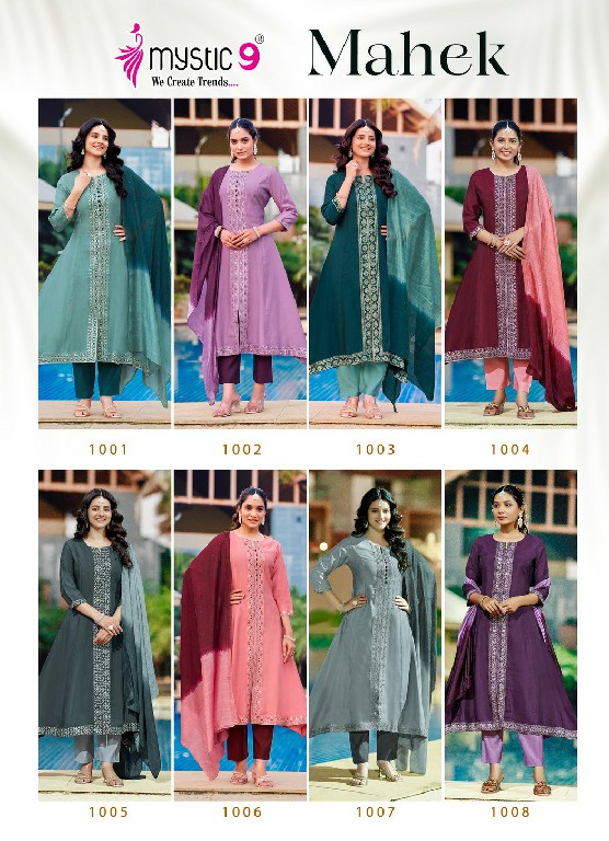 Mystic 9 Mahek Vol-1 Wholesale Straight Cut Kurti With Bottom And Dupatta