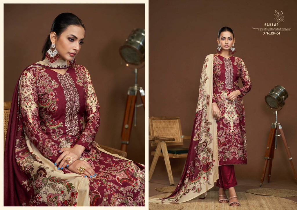 Karva Bahaar Wholesale Pure Viscose Muslin With Embroidery Work Dress Material