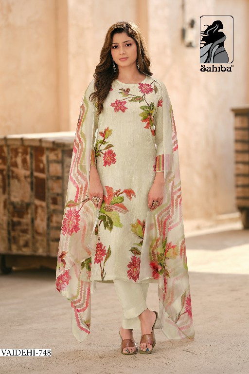 Sahiba Vaidehi Wholesale Simmer Tissue With Hand Work Salwar Suits