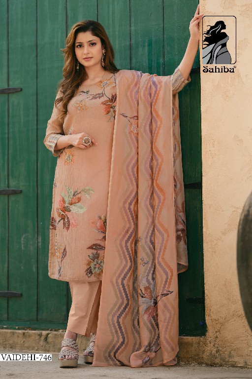 Sahiba Vaidehi Wholesale Simmer Tissue With Hand Work Salwar Suits