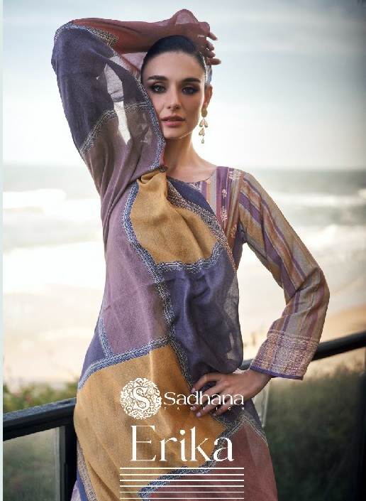 Sadhana Erika Wholesale Pure Muslin Silk With Fancy Work Salwar Suits