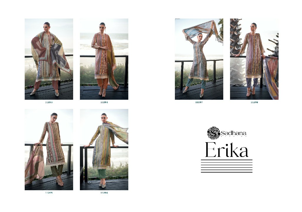 Sadhana Erika Wholesale Pure Muslin Silk With Fancy Work Salwar Suits