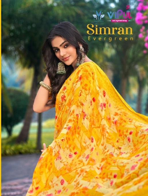 Vipul Simran Evergreen Wholesale Georgette Fabrics Sarees