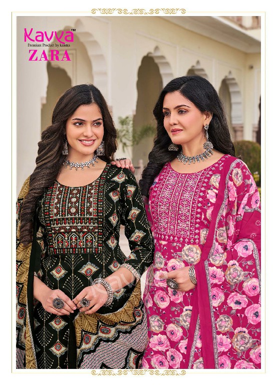 Kavya Zara Vol-16 Wholesale Readymade Pure Cambric Cotton Top With Pants And Dupatta