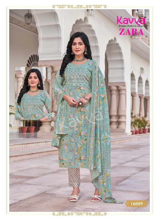 Kavya Zara Vol-16 Wholesale Readymade Pure Cambric Cotton Top With Pants And Dupatta