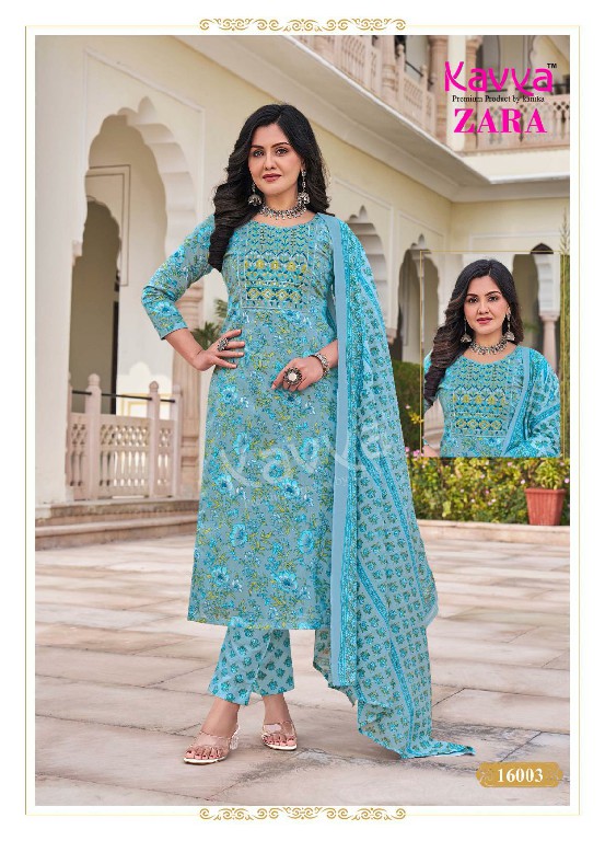 Kavya Zara Vol-16 Wholesale Readymade Pure Cambric Cotton Top With Pants And Dupatta