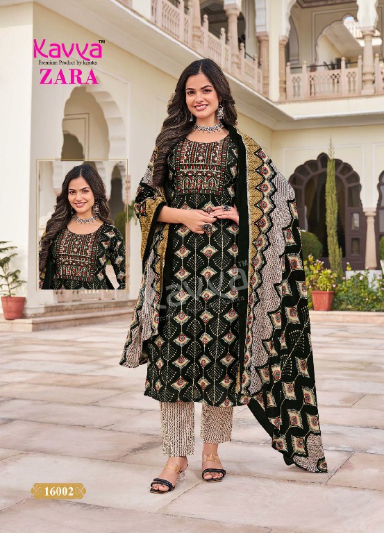 Kavya Zara Vol-16 Wholesale Readymade Pure Cambric Cotton Top With Pants And Dupatta