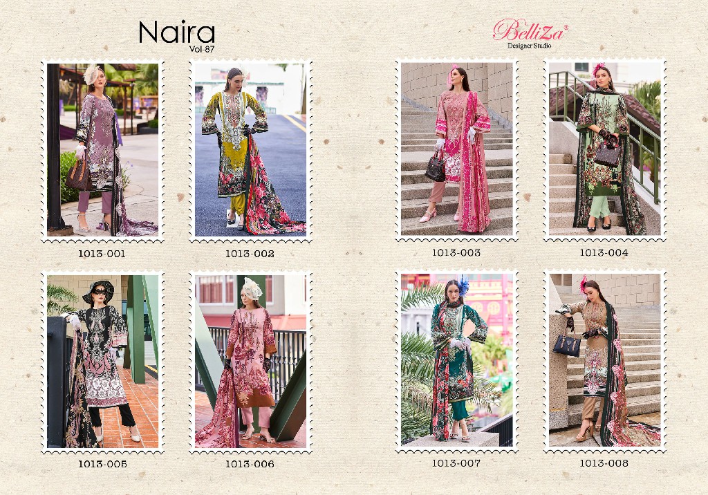 belliza designer naira vol 87 cotton digital prints salwar kameez