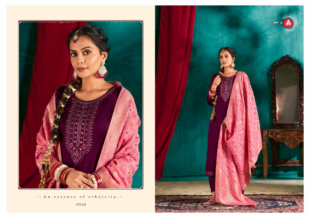 Triple AAA Aroos Vol-3 Wholesale Jam Silk Cotton With Work Dress Material