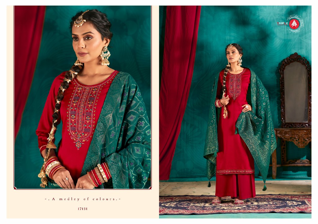 Triple AAA Aroos Vol-3 Wholesale Jam Silk Cotton With Work Dress Material