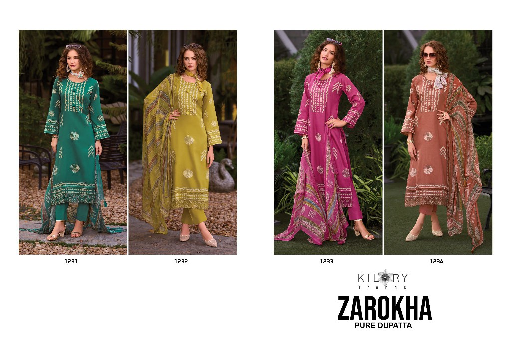 Kilory Zarokha Vol-1 Wholesale Pure Jamm Cotton With Work Salwar Suits