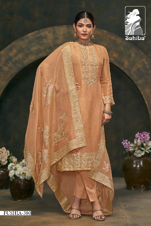 Sahiba Fushia Wholesale Fancy Simmer With Hand Work Salwar Suits