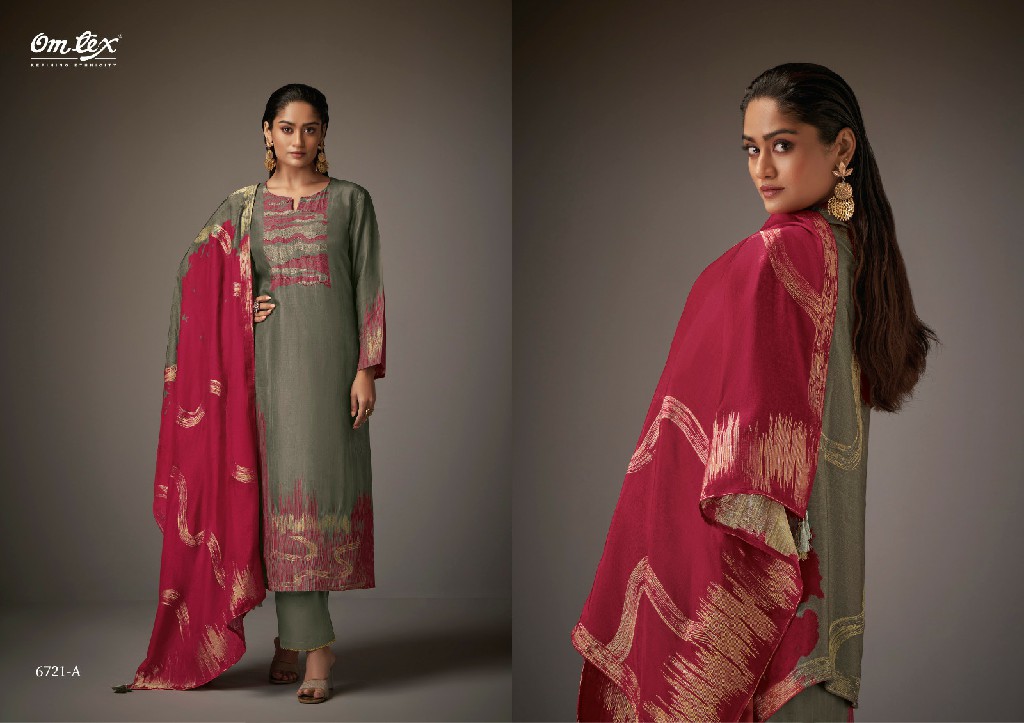 Omtex Sana Wholesale Silk Jacquard With Hand Work Salwar Suits