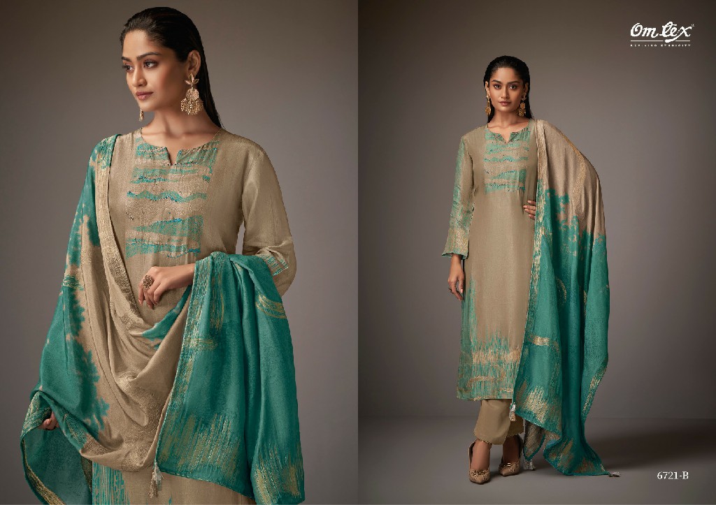 Omtex Sana Wholesale Silk Jacquard With Hand Work Salwar Suits