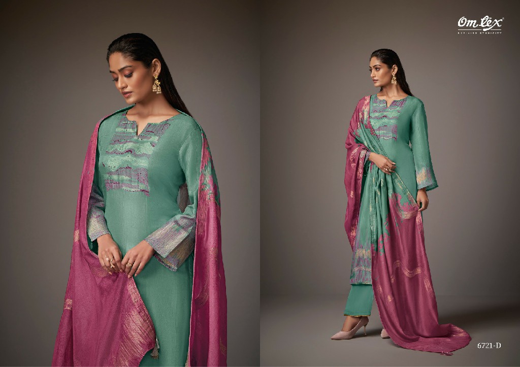 Omtex Sana Wholesale Silk Jacquard With Hand Work Salwar Suits