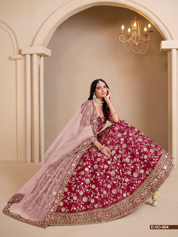 Mehvish Vol-9 Wholesale Designer Shimmer Art Silk Fabrics Lehenga Choli