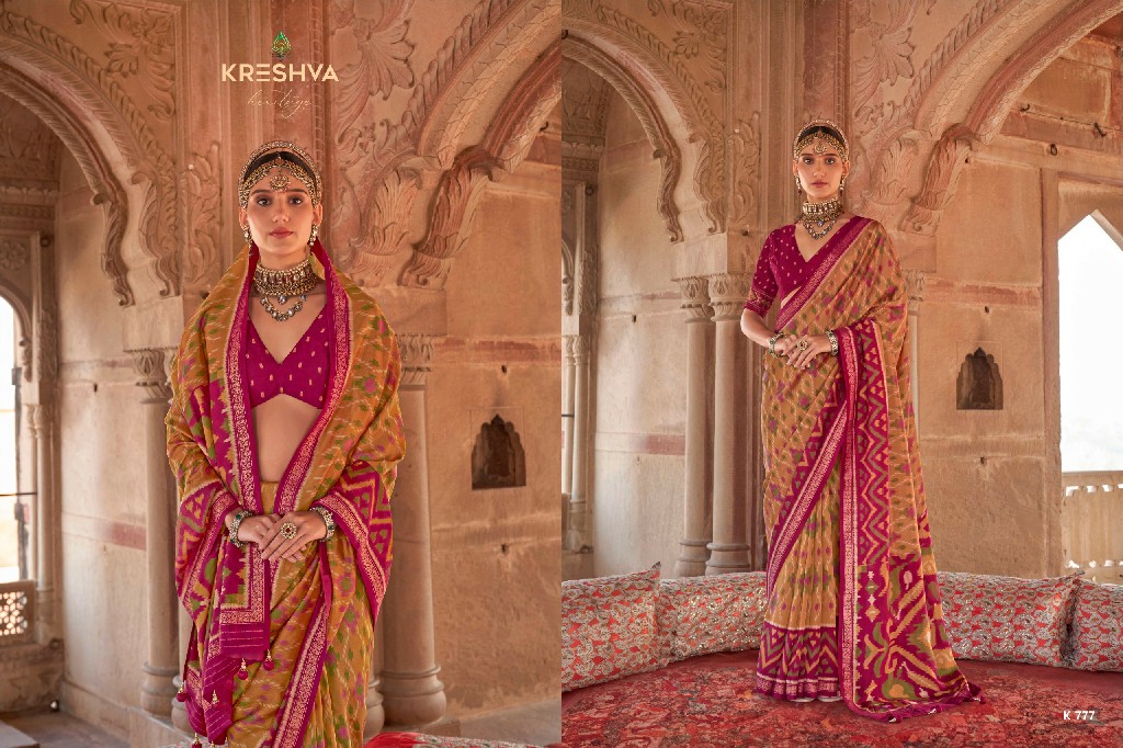 Kreshva Rang Vatika Wholesale Two Tone Fabrics Party Wear Sarees