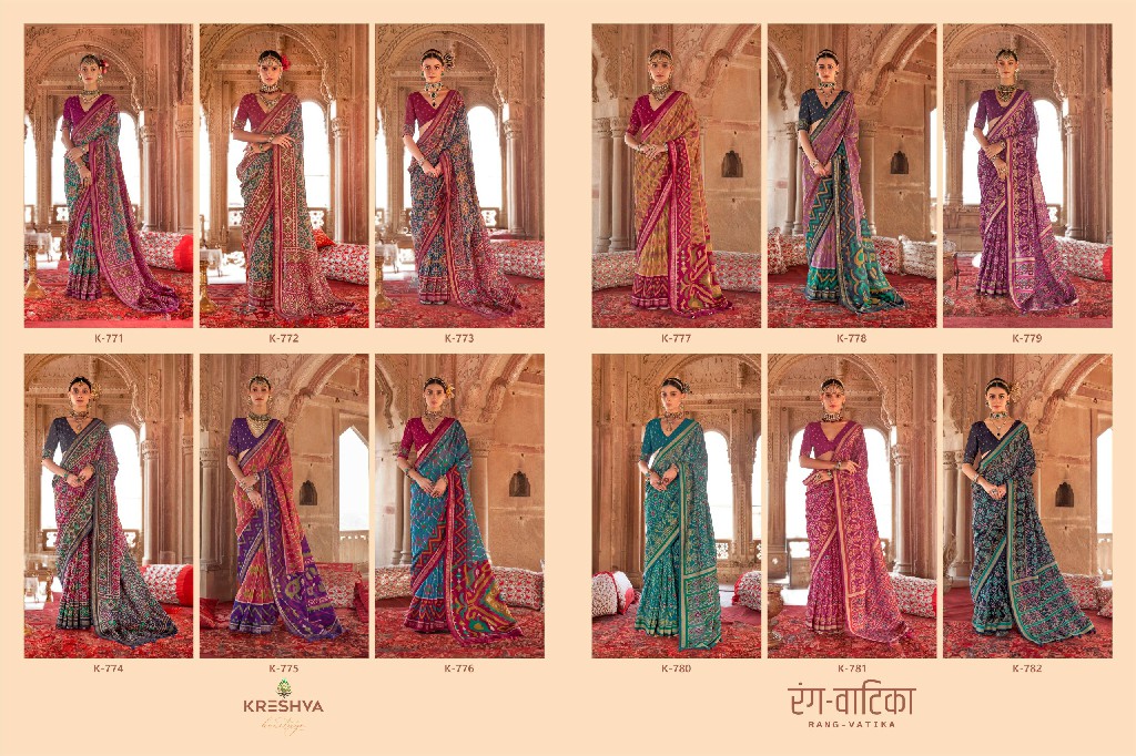 Kreshva Rang Vatika Wholesale Two Tone Fabrics Party Wear Sarees