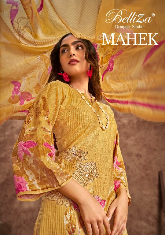 Belliza Mahek Wholesale Pure Cotton Linen With Handwork Salwar Suits