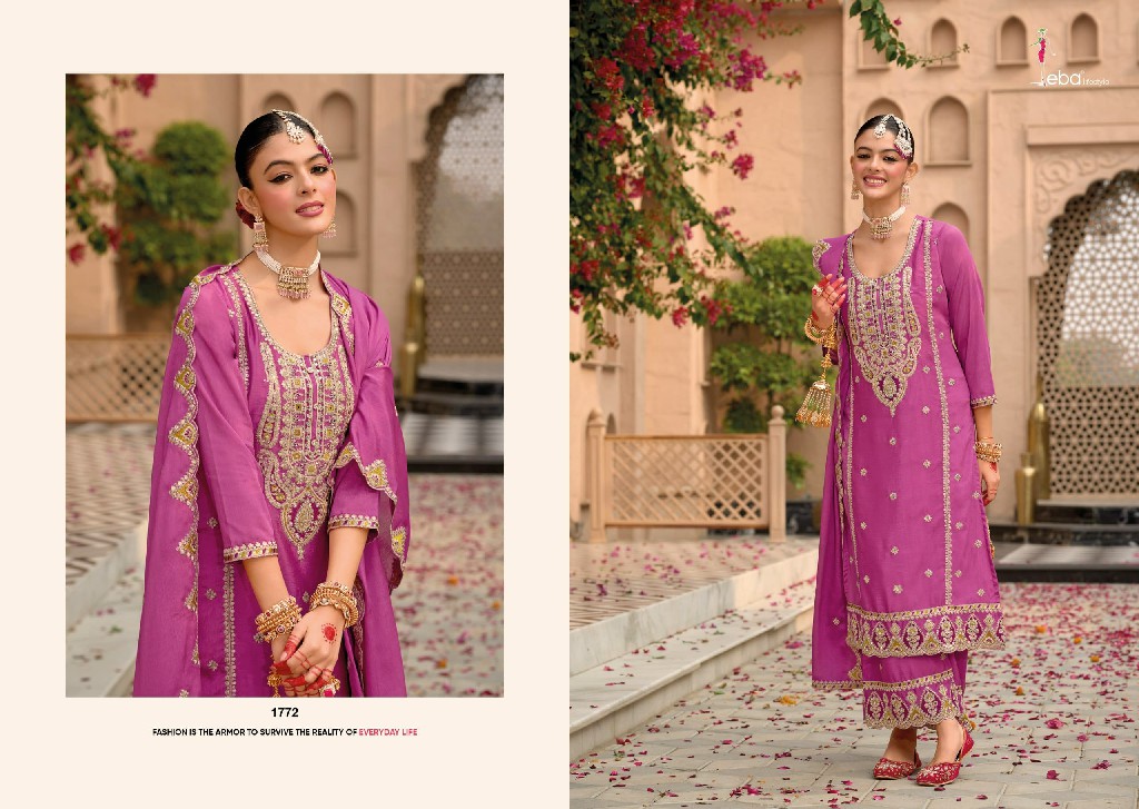 Eba Lifestyle Sahaj Wholesale Heavy Chinon Embroidery Work 3 Piece Suits