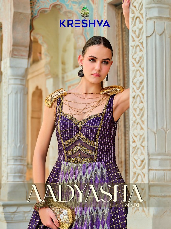 Kreshva Aadyasha Wholesale Smooth Silk Designer Gown With Dupatta