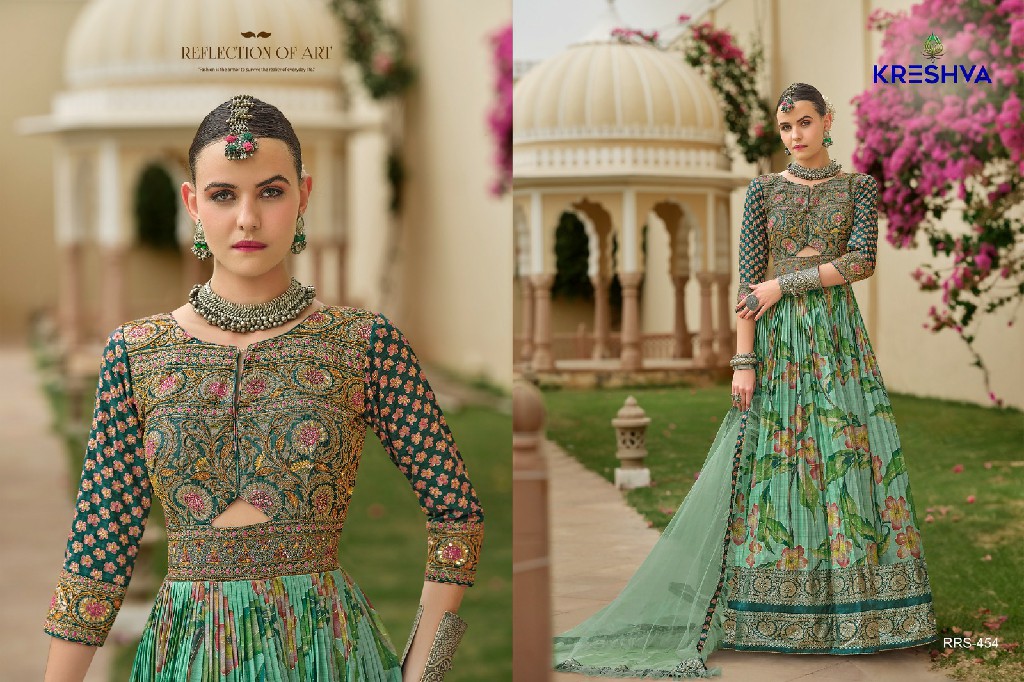 Kreshva Aadyasha Wholesale Smooth Silk Designer Gown With Dupatta