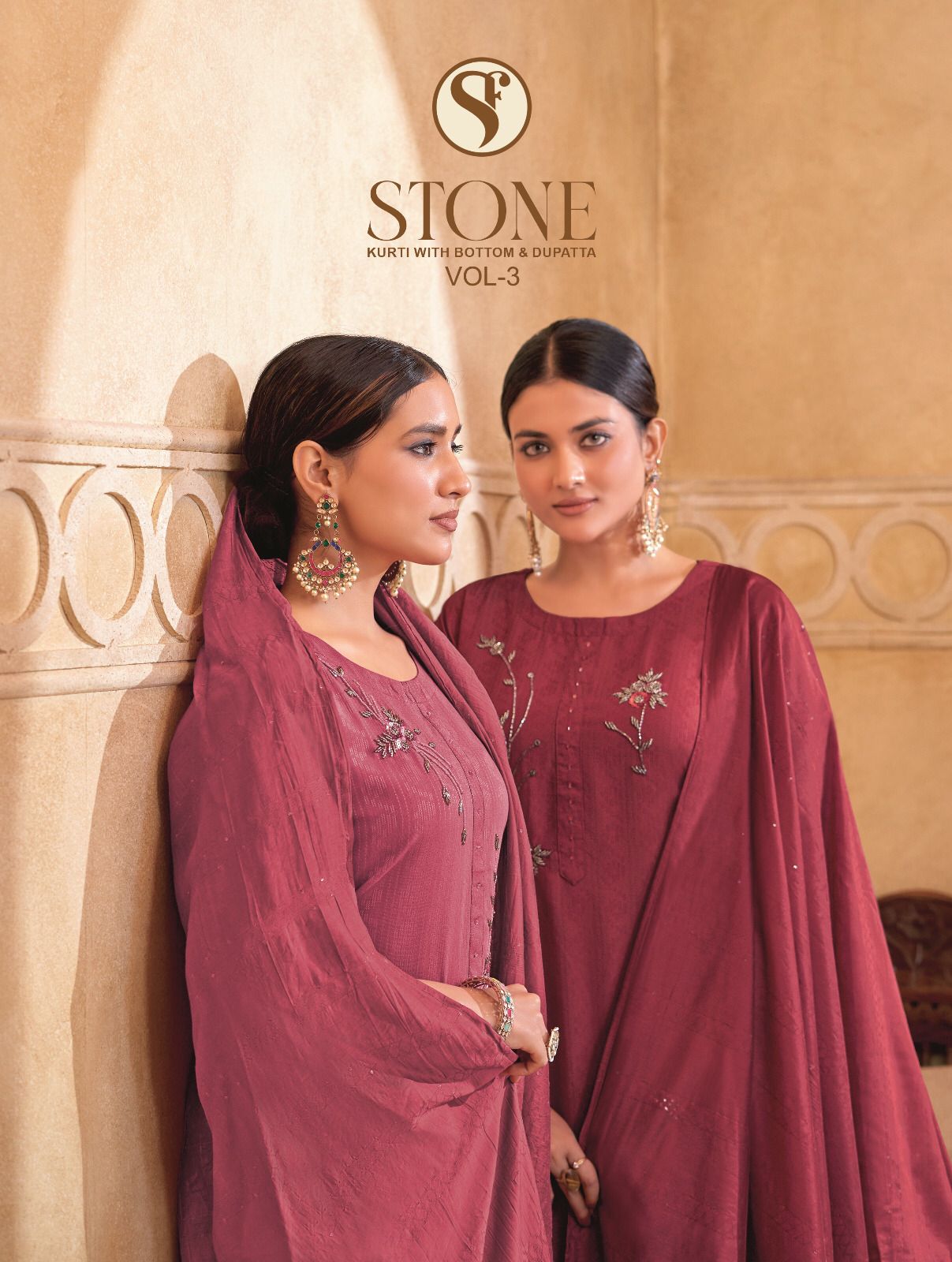 Sweety Stone Vol-3 Wholesale Rayon With Hand Work Top With Pant And Dupatta