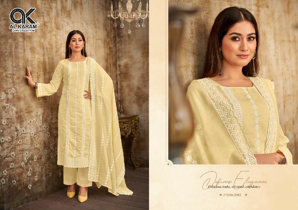 Al karam Lahori Work Wholesale Pure Cotton With Embroidery Work Dress Material