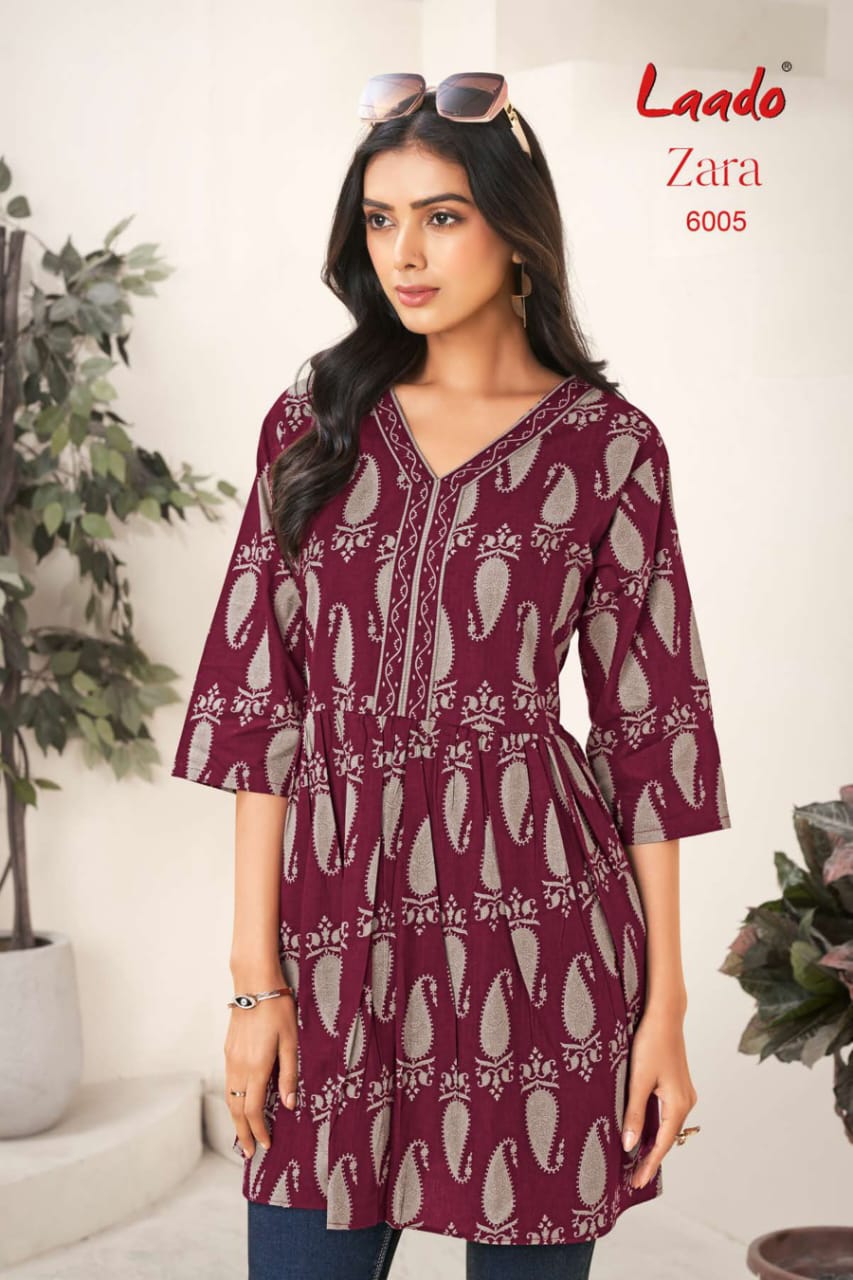 Laado Zara Vol-6 Fancy Short Tops Kurtis