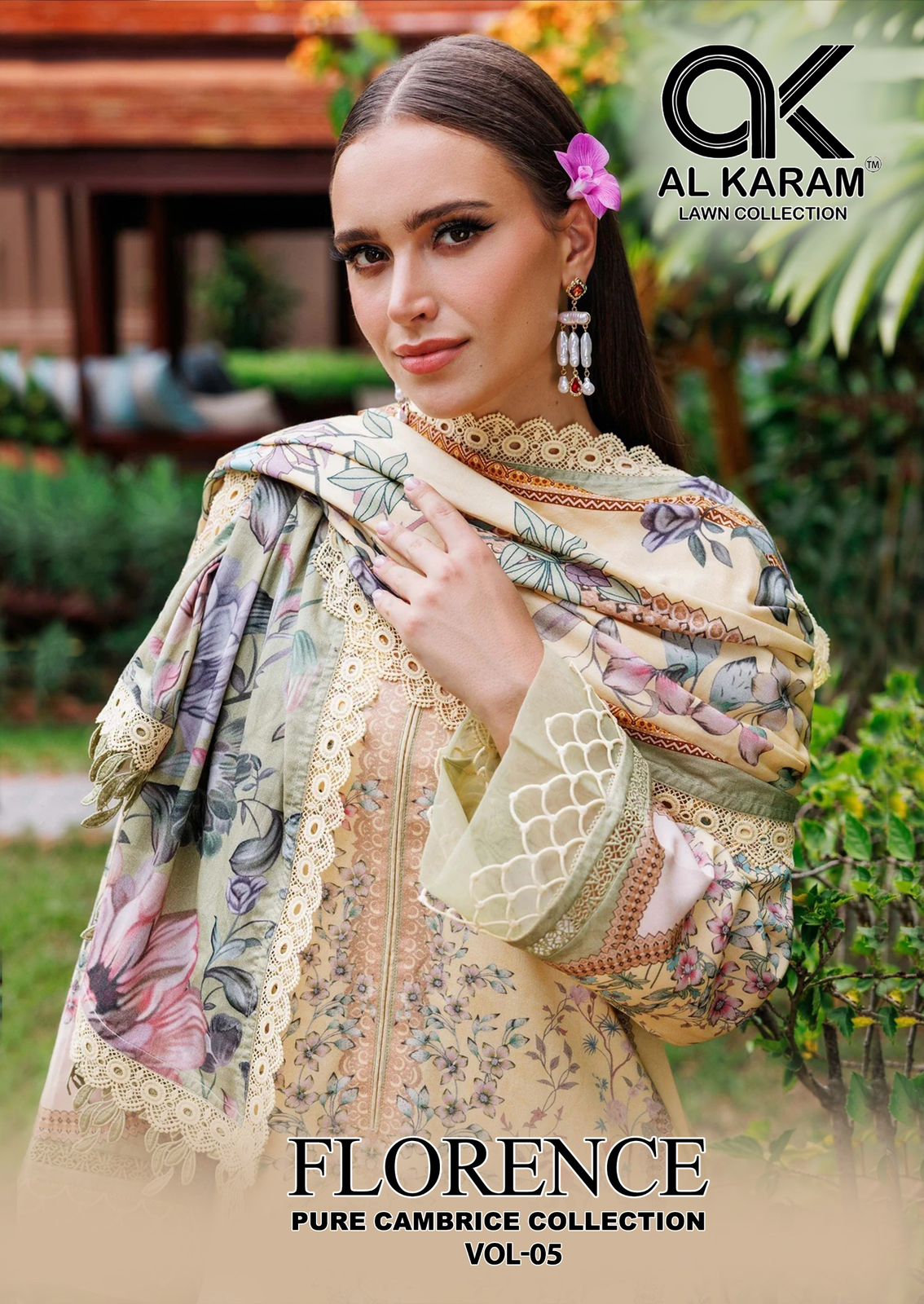 Al Karam Florence Vol-5 Wholesale Pure Cambric Cotton Dress Material