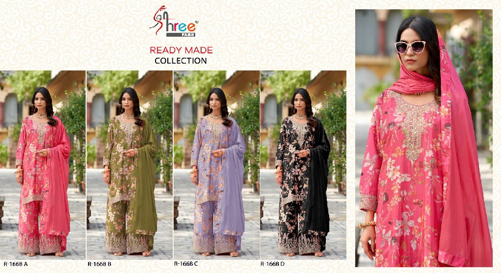 Shree Fabs R-1668 Wholesale Readymade Indian Pakistani Concept Suits