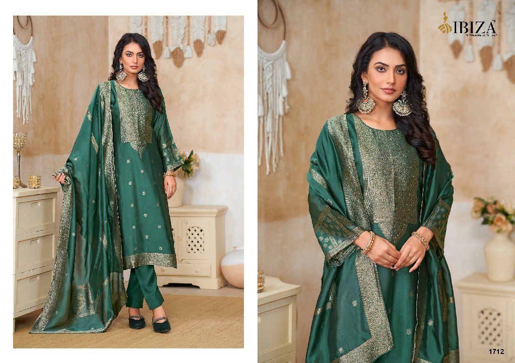 Ibiza Floria Wholesale Pure Banglory Silk With Handwork Straight Suits