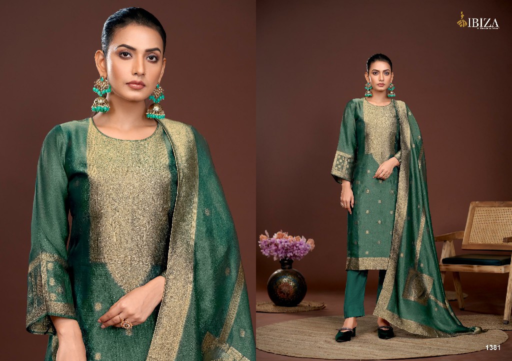 Ibiza Parthi Wholesale Pure Banglory Silk Simar Jacquard With Handwork Straight Suits