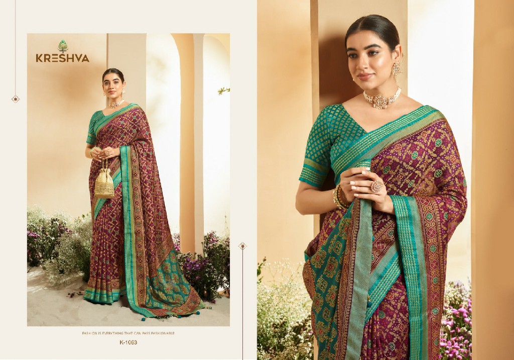 Kreshva Anamika Wholesale Georgette With Burnout Ethnic Sarees