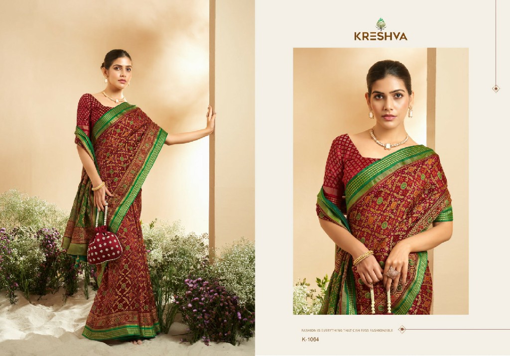 Kreshva Anamika Wholesale Georgette With Burnout Ethnic Sarees