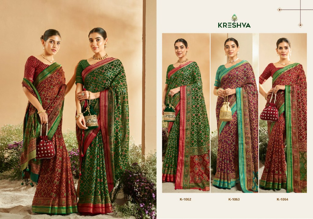 Kreshva Anamika Wholesale Georgette With Burnout Ethnic Sarees