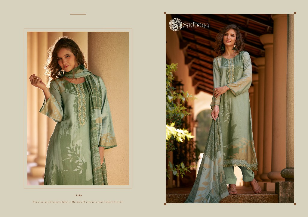 Sadhana Freya Wholesale Pure Muslin Silk With Fancy Work Salwar Suits