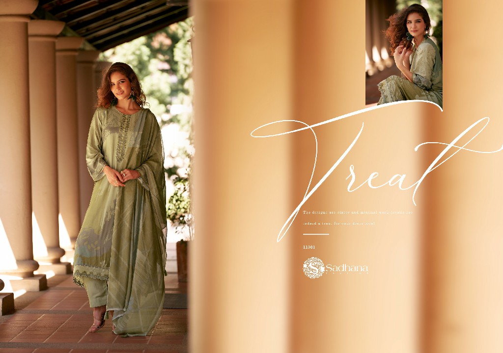 Sadhana Freya Wholesale Pure Muslin Silk With Fancy Work Salwar Suits