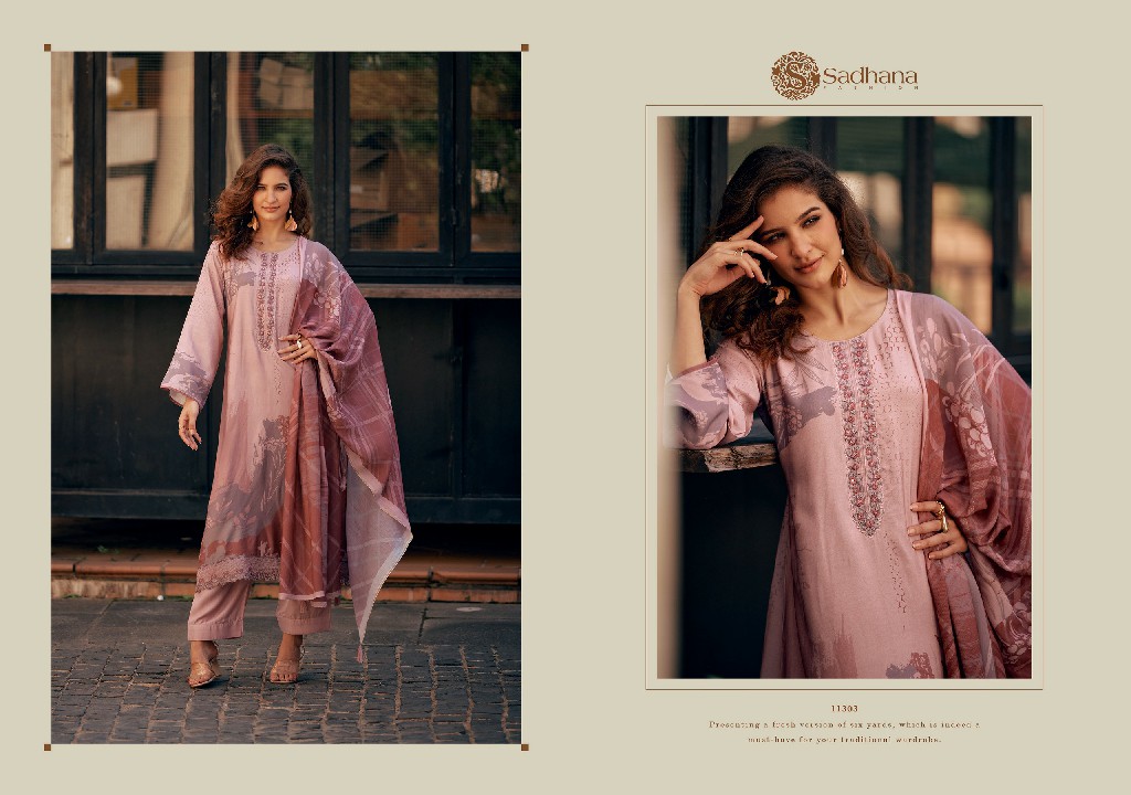 Sadhana Freya Wholesale Pure Muslin Silk With Fancy Work Salwar Suits