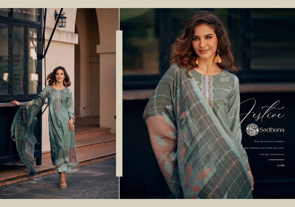 Sadhana Freya Wholesale Pure Muslin Silk With Fancy Work Salwar Suits