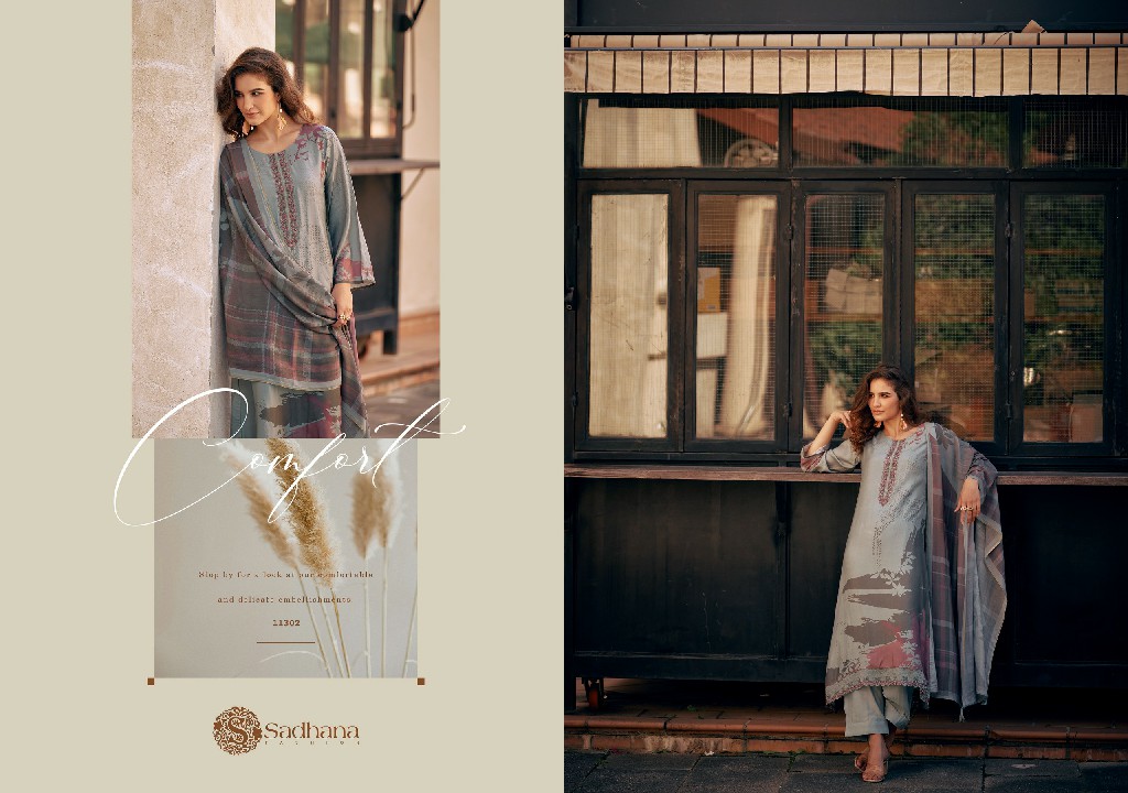 Sadhana Freya Wholesale Pure Muslin Silk With Fancy Work Salwar Suits