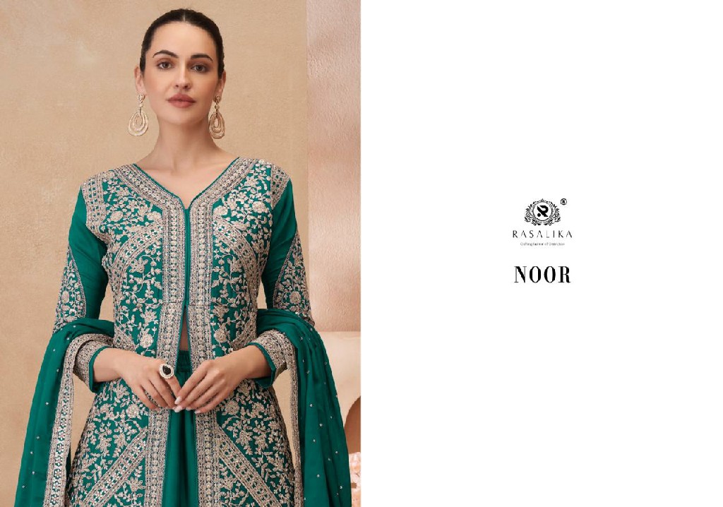 Rasalika Noor Wholesale Real Chinon Silk Free Size Salwar Suits